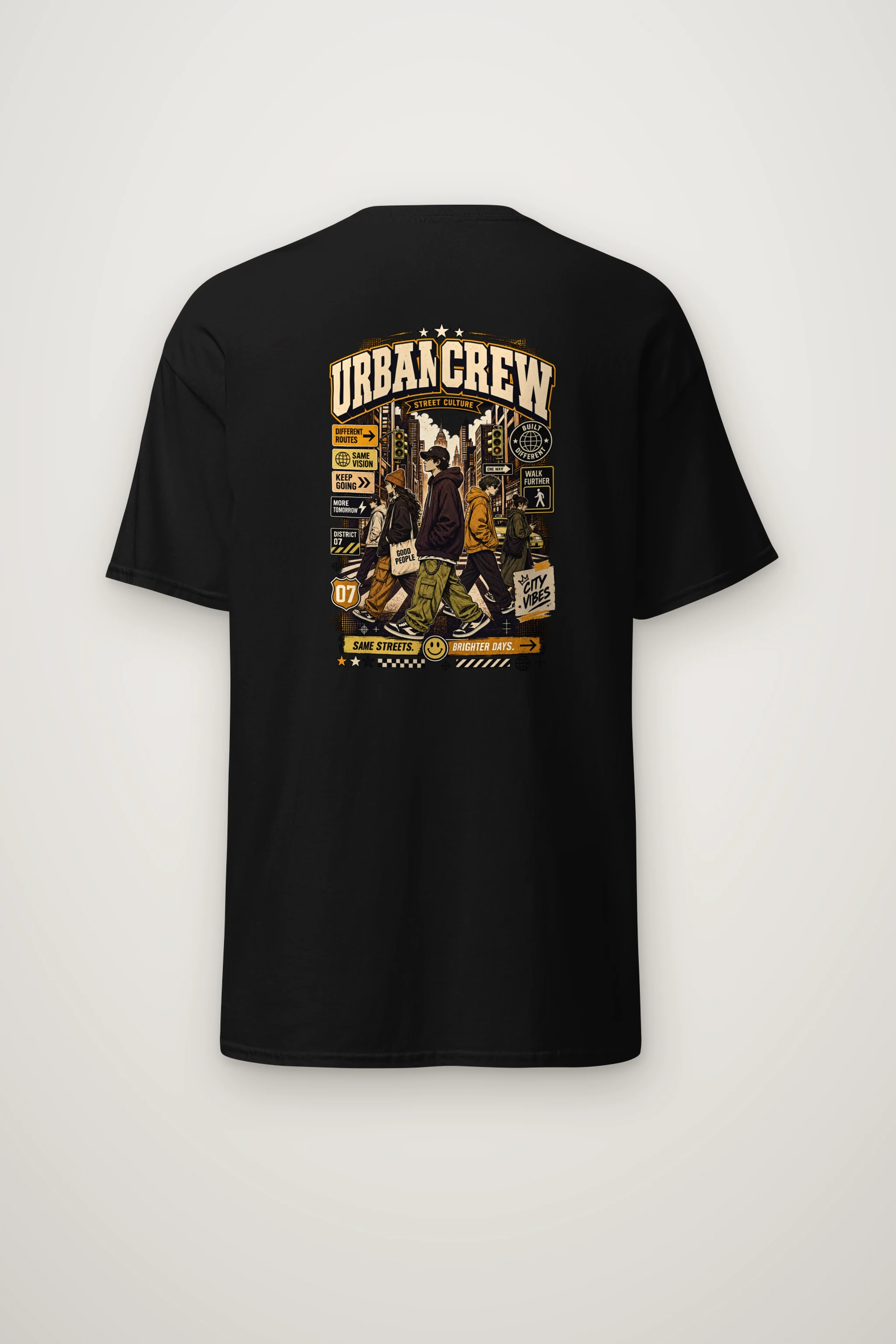 "Different Routes" Heavyweight Unisex Crewneck T-shirt