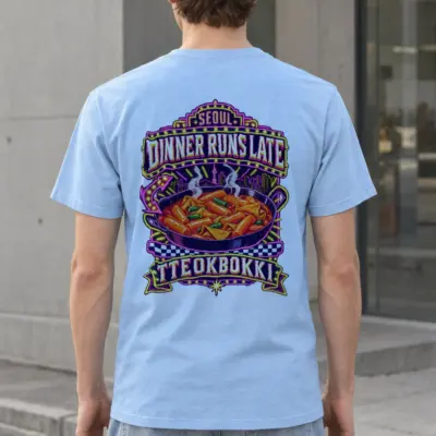 "Dinner Runs Late" Heavyweight Unisex Crewneck T-shirt