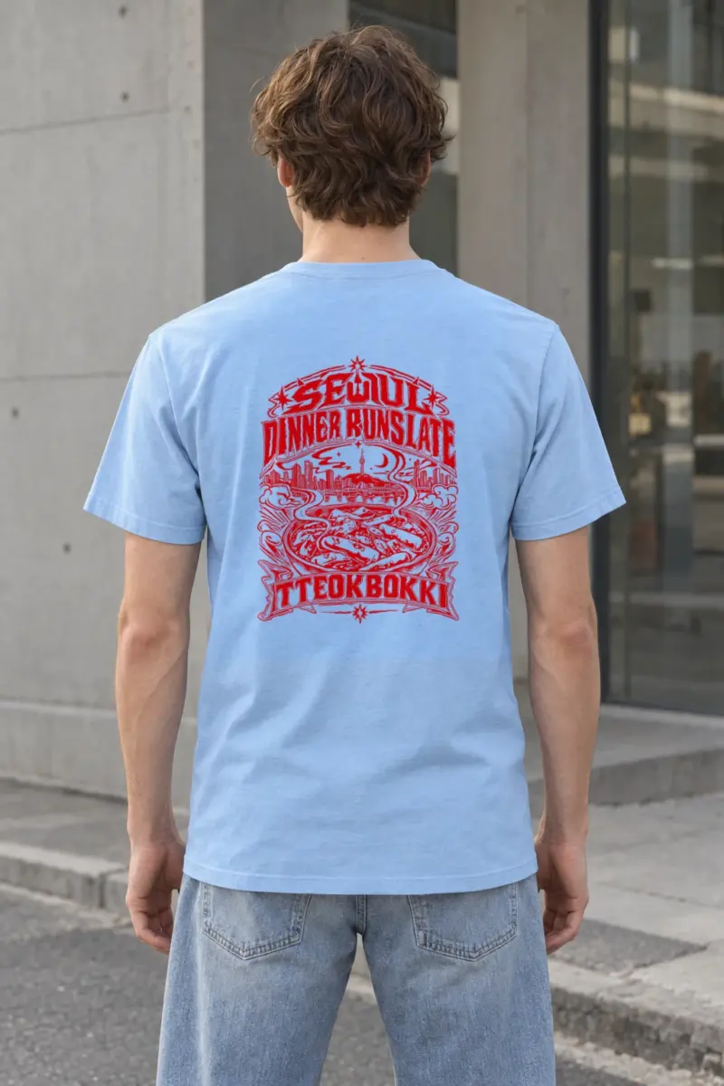 "Seoul Tteokbokki Skyline" Heavyweight Unisex Crewneck T-shirt
