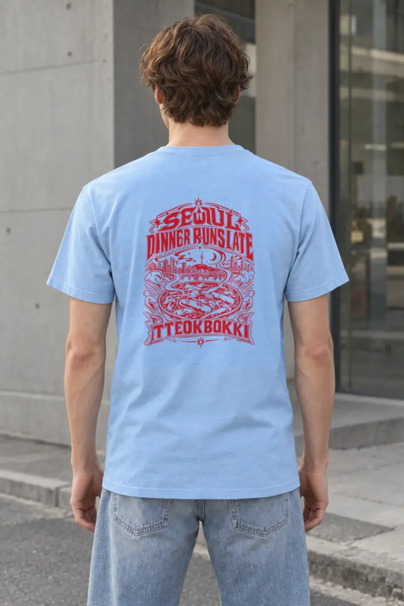 "Seoul Tteokbokki Skyline" Heavyweight Unisex Crewneck T-shirt