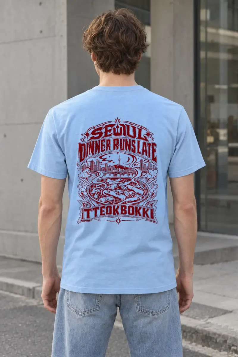 "Seoul Tteokbokki Skyline" Heavyweight Unisex Crewneck T-shirt