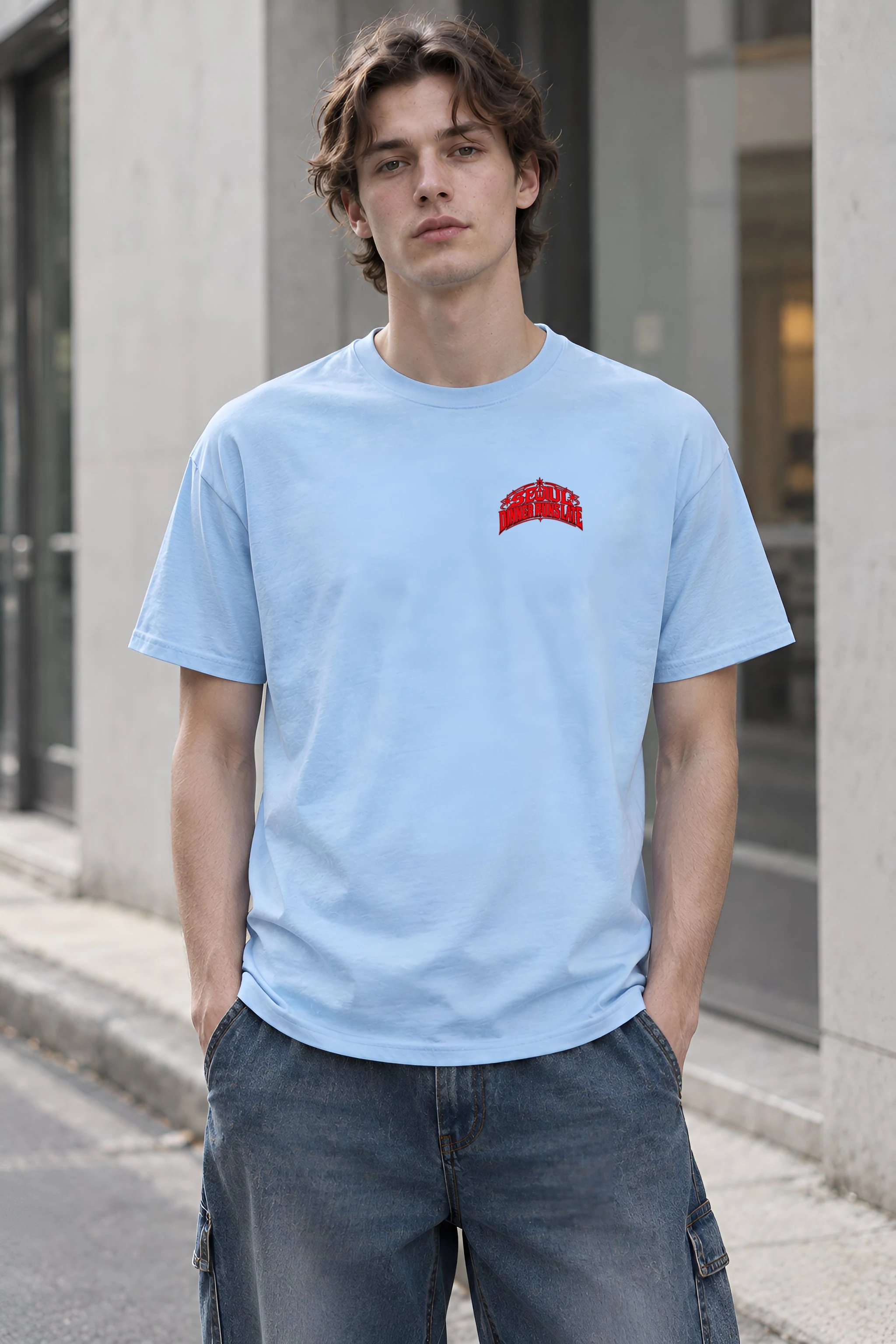 "Seoul Tteokbokki Skyline" Heavyweight Unisex Crewneck T-shirt