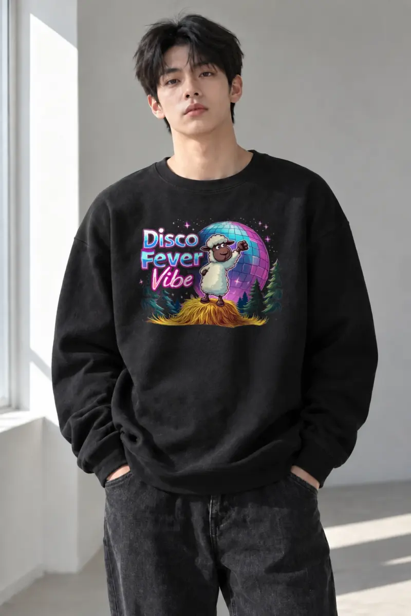 “Disco Fever Vibe” Heavy Blend Unisex Crewneck Sweatshirt | Gildan 18000