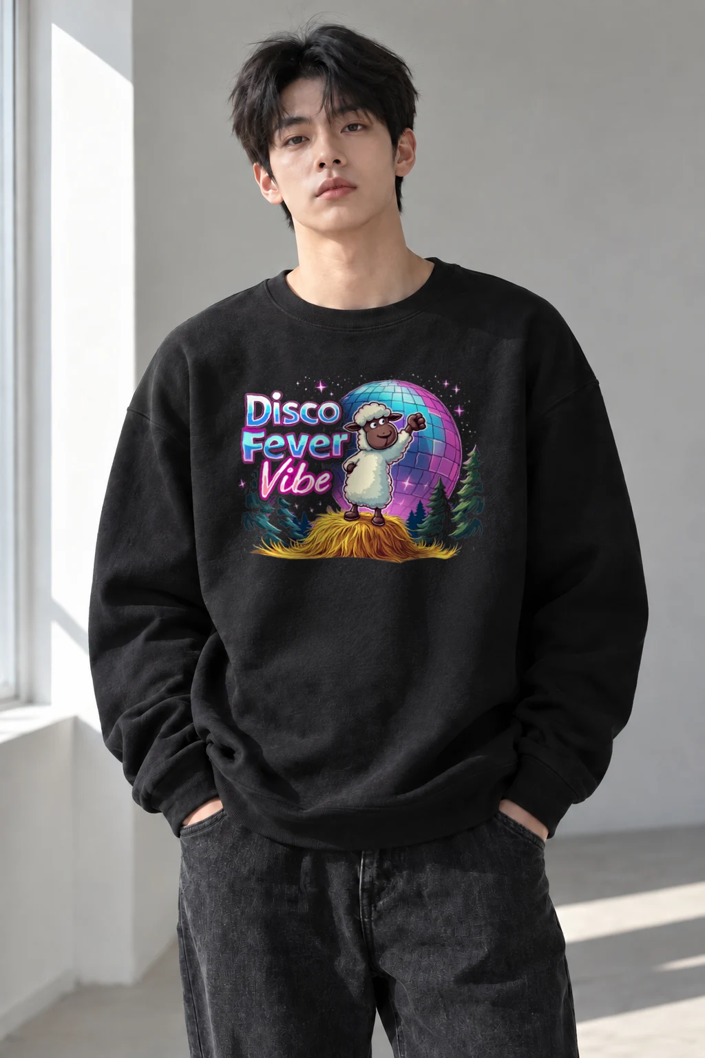 "Disco Fever Vibe" Heavy Blend Unisex Crewneck Sweatshirt | Gildan 18000
