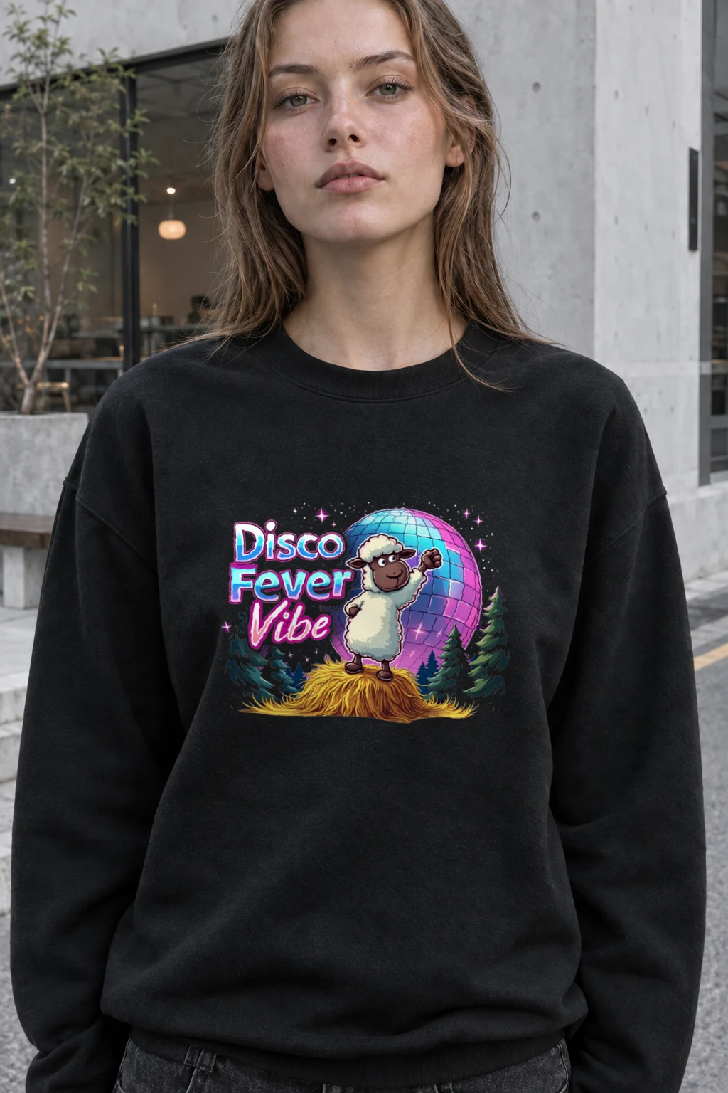 "Disco Fever Vibe" Heavy Blend Unisex Crewneck Sweatshirt | Gildan 18000