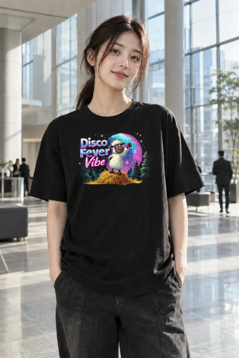 "Disco Fever Vibe" Heavyweight Unisex Crewneck T-shirt | Gildan 5000