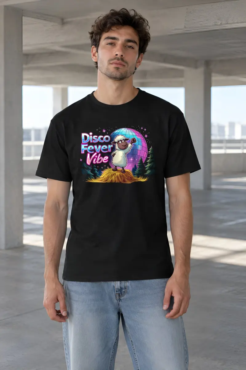 "Disco Fever Vibe" Heavyweight Unisex Crewneck T-shirt