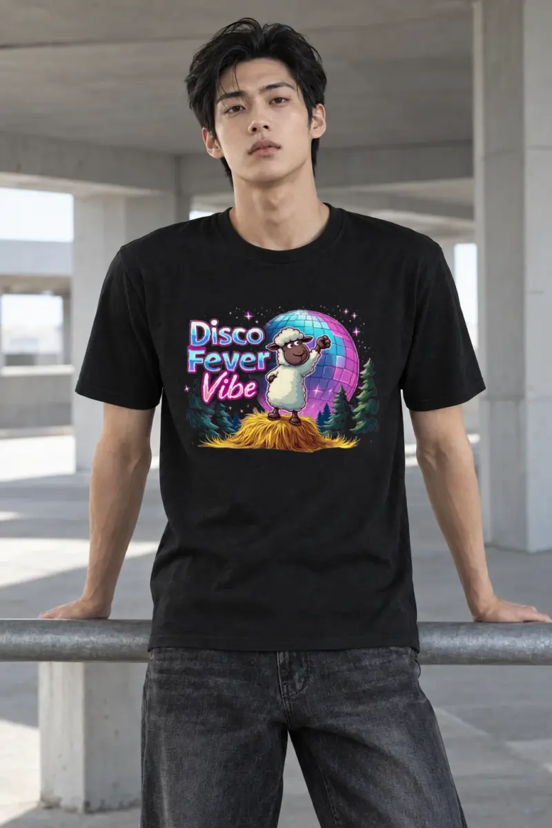 "Disco Fever Vibe" Heavyweight Unisex Crewneck T-shirt