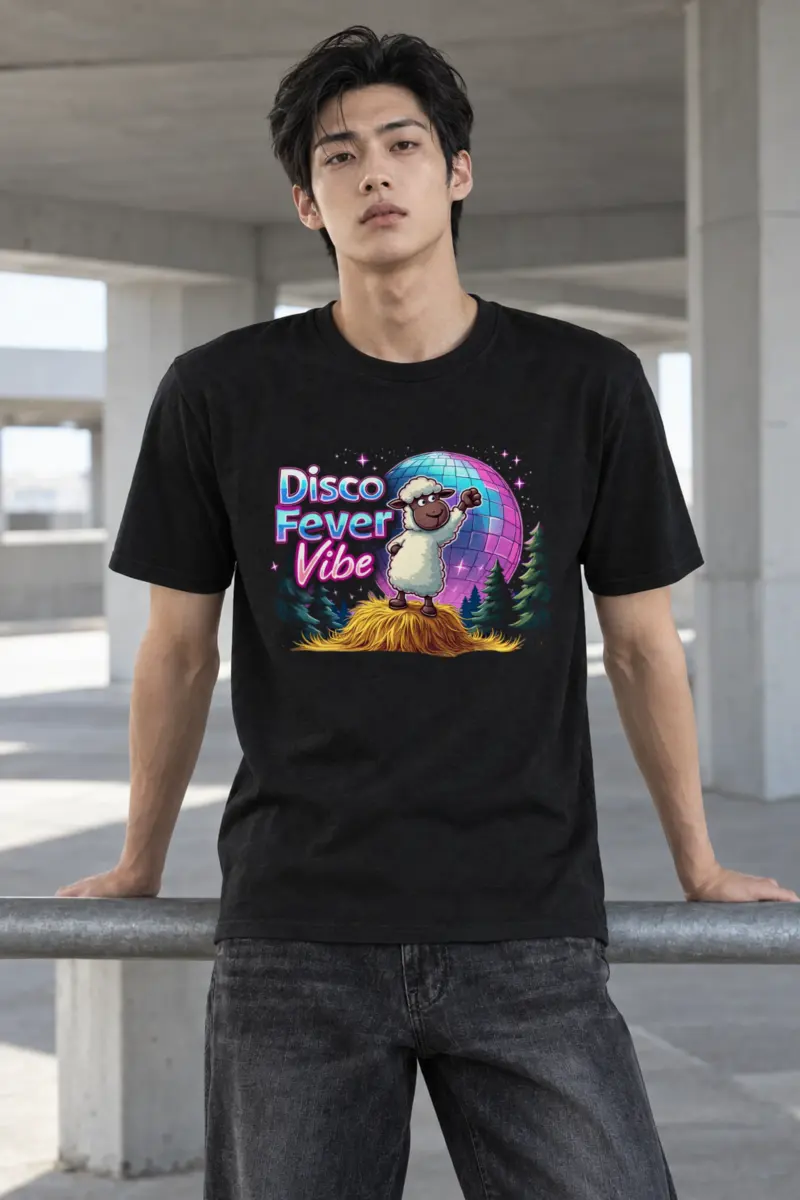 "Disco Fever Vibe" Heavyweight Unisex Crewneck T-shirt
