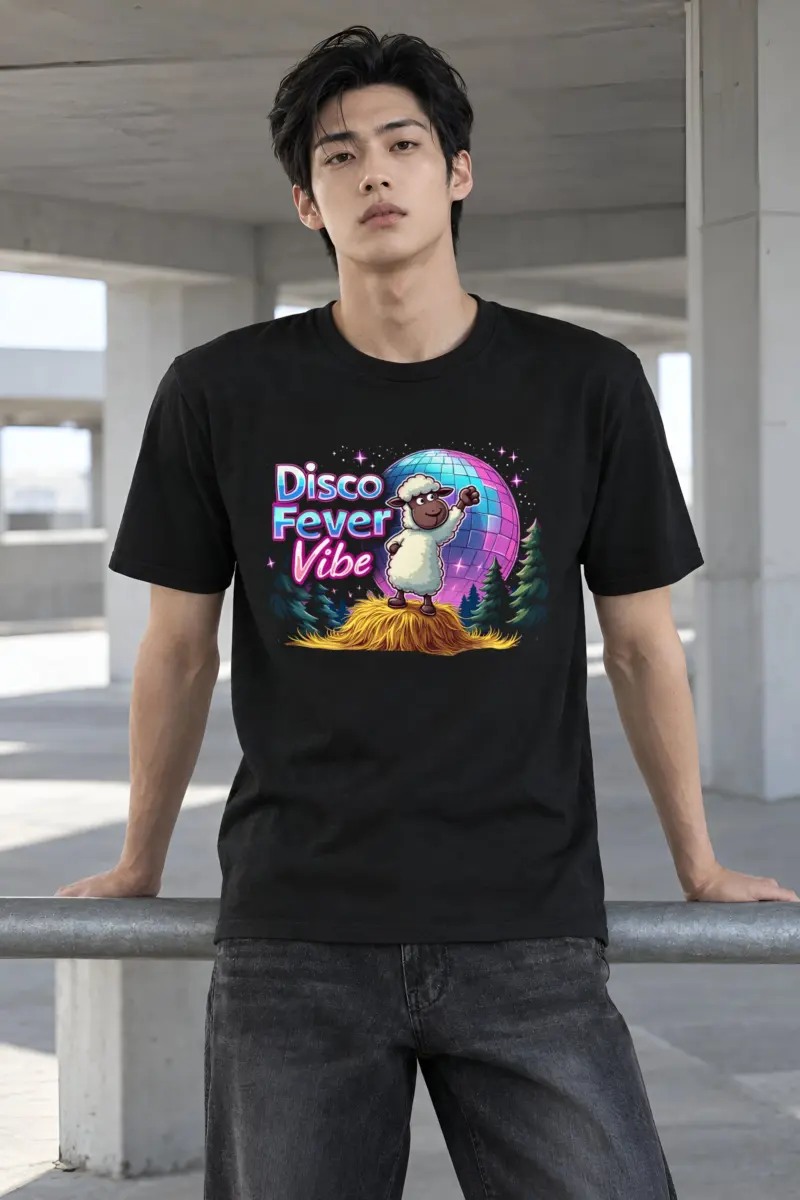 "Disco Fever Vibe" Heavyweight Unisex Crewneck T-shirt
