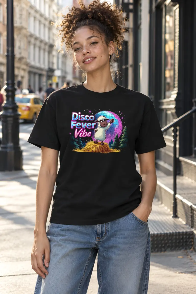 "Disco Fever Vibe" Heavyweight Unisex Crewneck T-shirt
