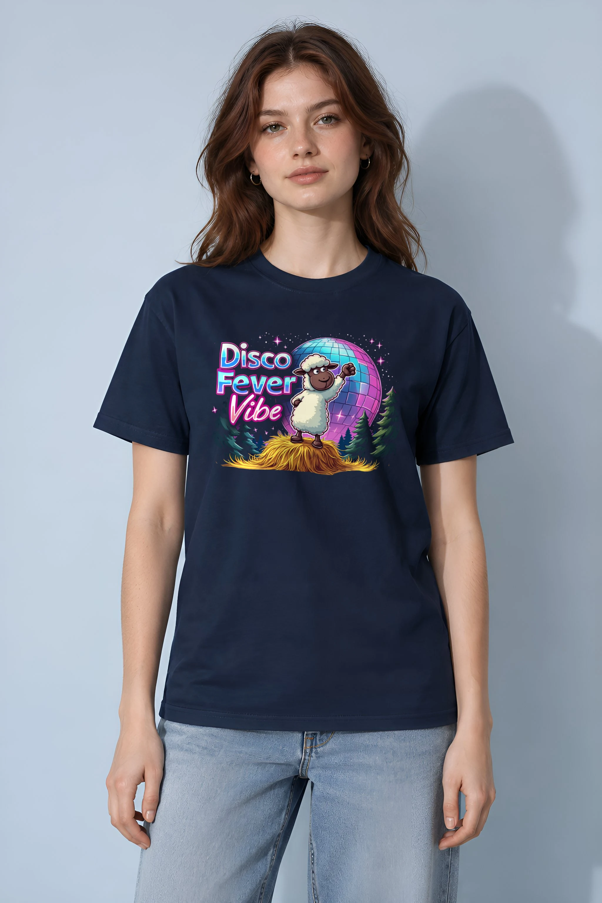 "Disco Fever Vibe" Heavyweight Unisex Crewneck T-shirt