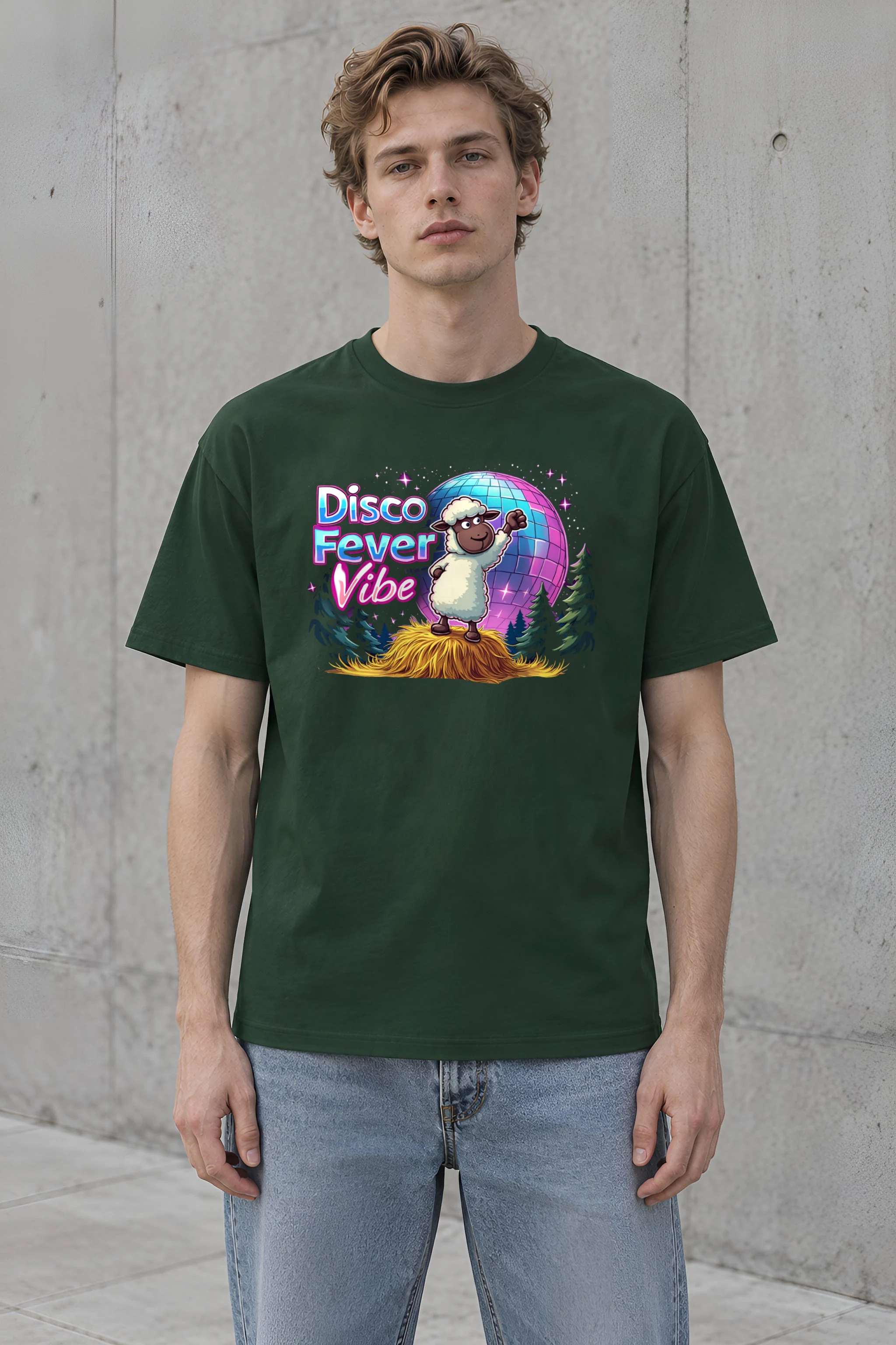 "Disco Fever Vibe" Heavyweight Unisex Crewneck T-shirt