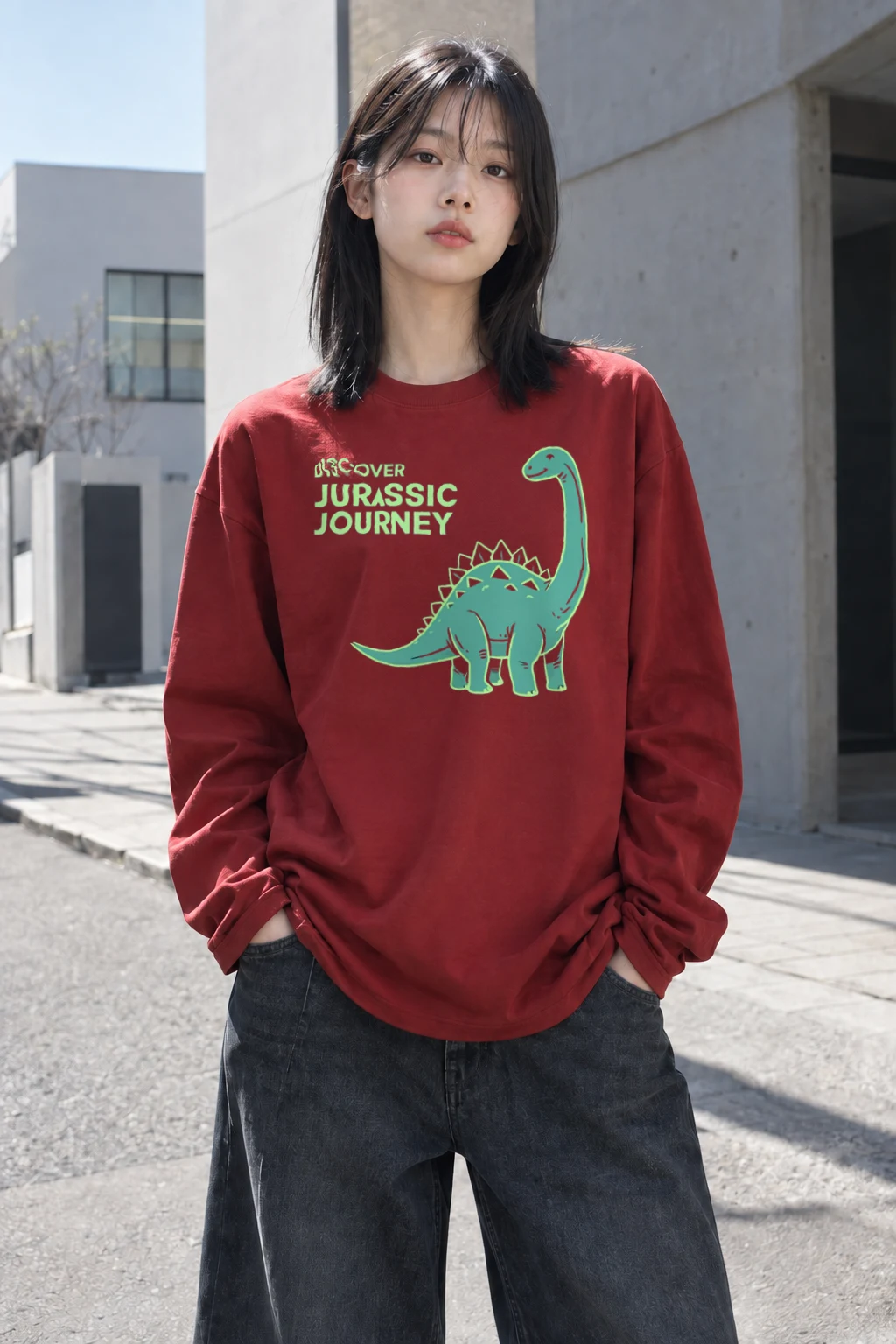 "Discover Jurassic Journey" Unisex Longsleeve T-shirt | Gildan 2400