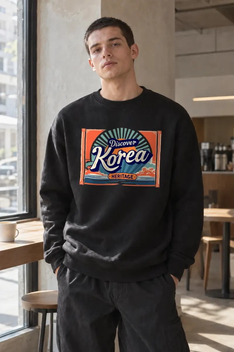“Discover Korea Heritage” Heavy Blend Unisex Crewneck Sweatshirt | Gildan 18000