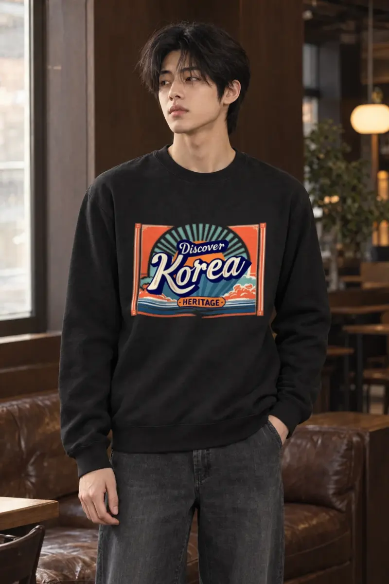 "Discover Korea Heritage" Heavy Blend Unisex Crewneck Sweatshirt