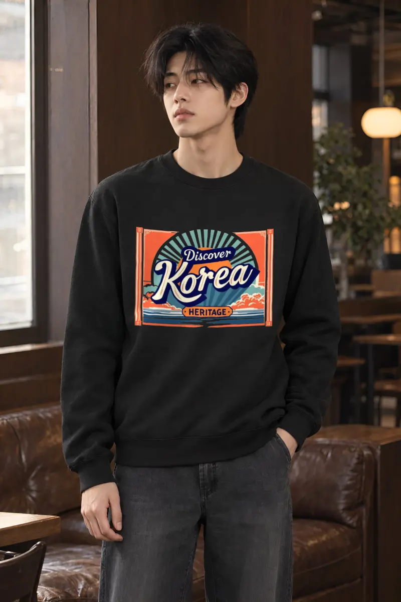 "Discover Korea Heritage" Heavy Blend Unisex Crewneck Sweatshirt