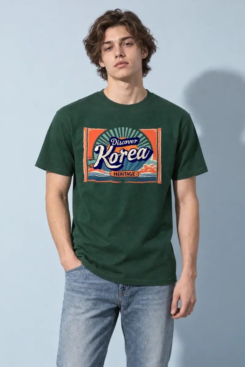 "Discover Korea Heritage" Heavyweight Unisex Crewneck T-shirt