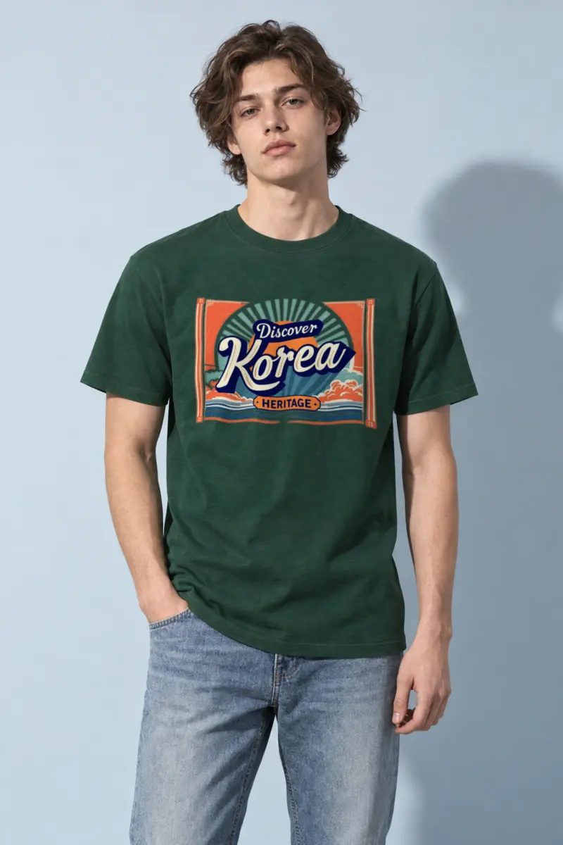"Discover Korea Heritage" Heavyweight Unisex Crewneck T-shirt