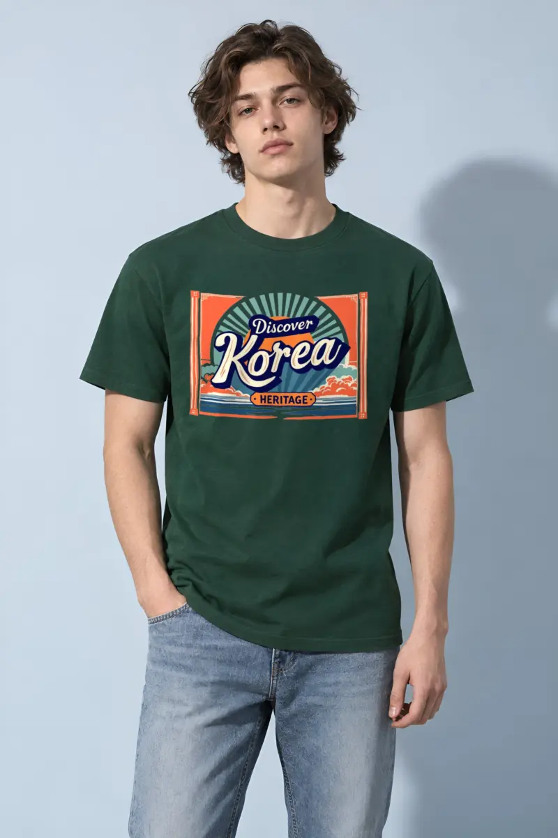 "Discover Korea Heritage" Heavyweight Unisex Crewneck T-shirt