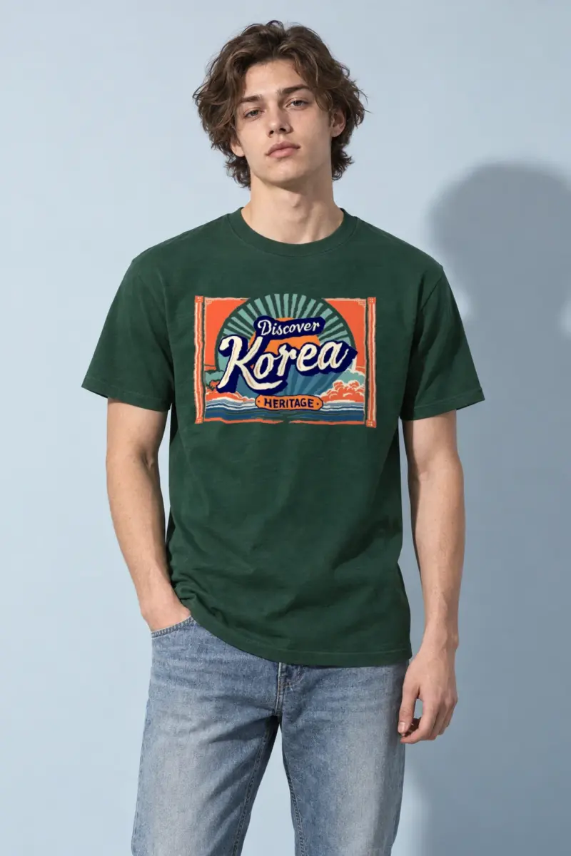 "Discover Korea Heritage" Heavyweight Unisex Crewneck T-shirt | Gildan 5000