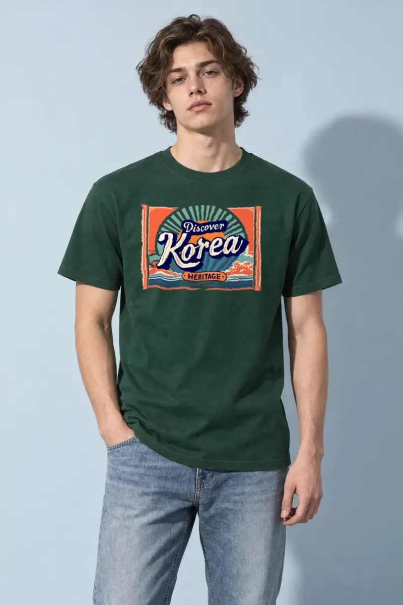 "Discover Korea Heritage" Heavyweight Unisex Crewneck T-shirt