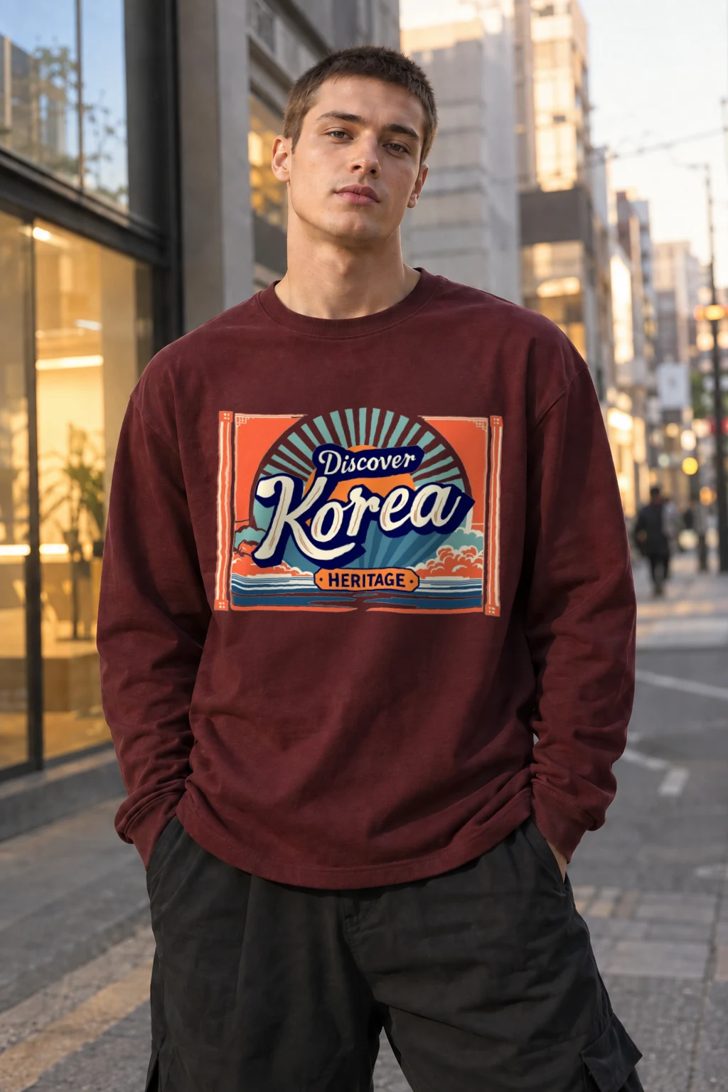 "Discover Korea Heritage" Unisex Longsleeve T-shirt | Gildan 2400