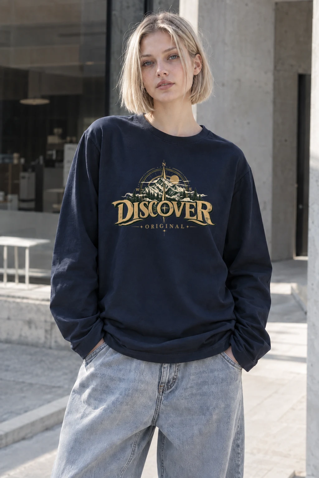 "Discover Original" Unisex Longsleeve T-shirt | Gildan 2400