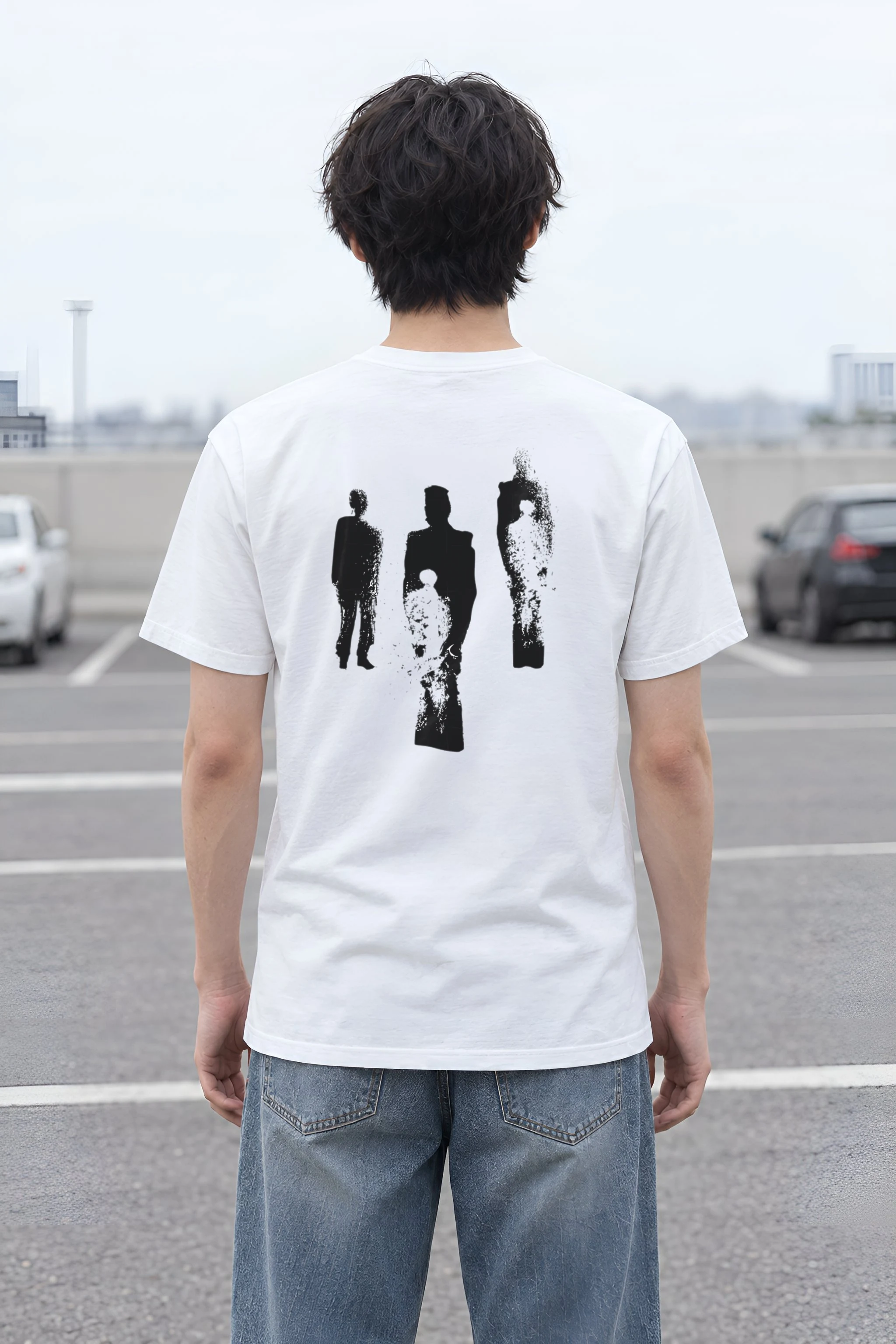 "Distressed Figures" Heavyweight Unisex Crewneck T-shirt