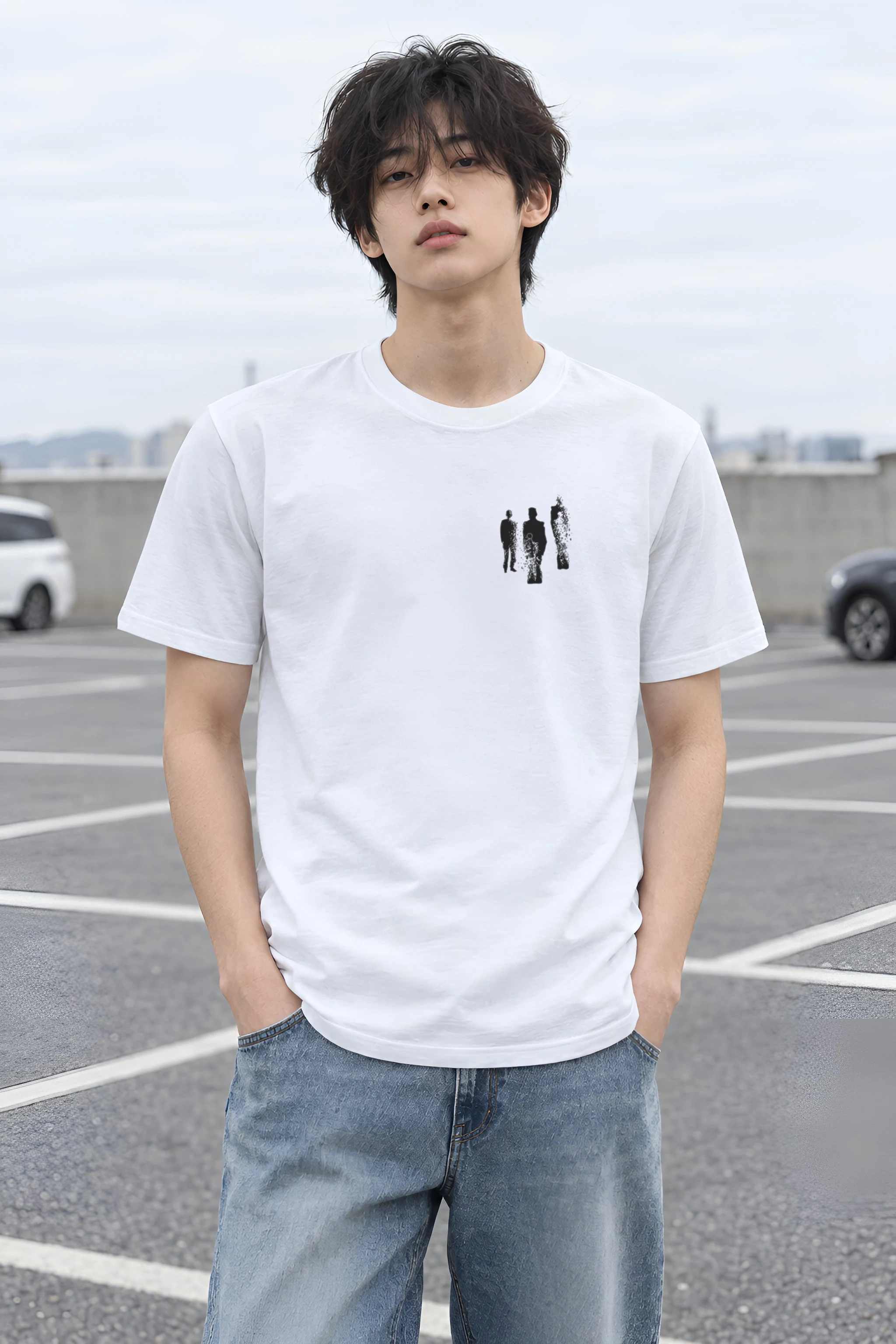 "Distressed Figures" Heavyweight Unisex Crewneck T-shirt
