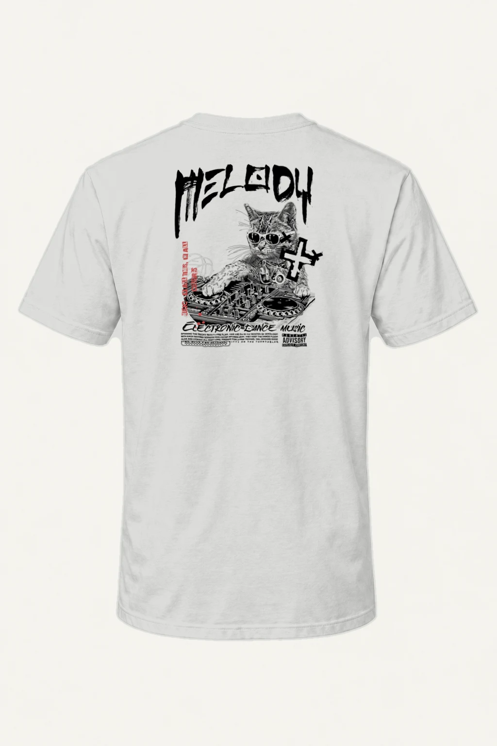 "DJ Cat Melody" Heavyweight Unisex Crewneck T-shirt | Gildan 5000