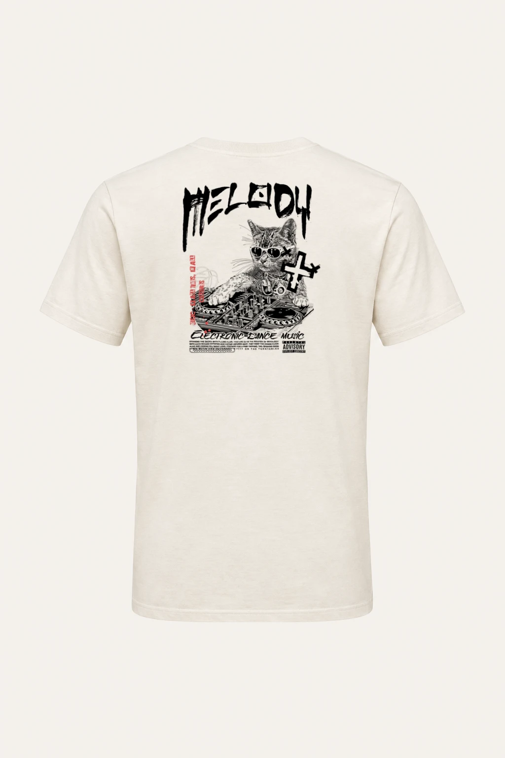 "DJ Cat Melody" Heavyweight Unisex Crewneck T-shirt | Gildan 5000
