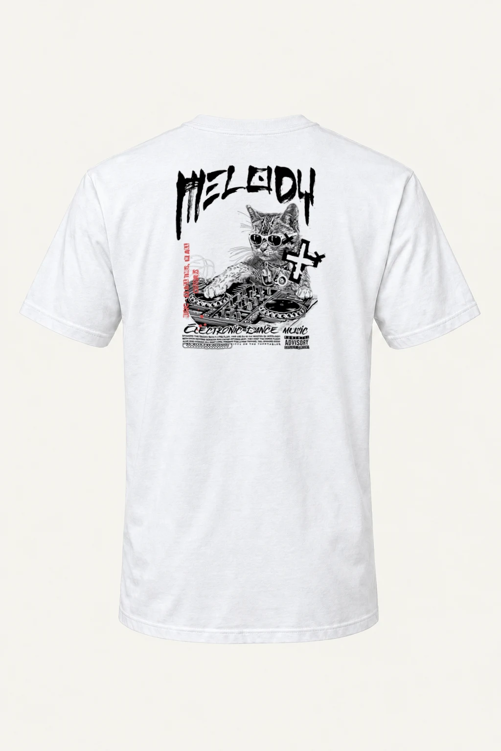 "DJ Cat Melody" Heavyweight Unisex Crewneck T-shirt | Gildan 5000