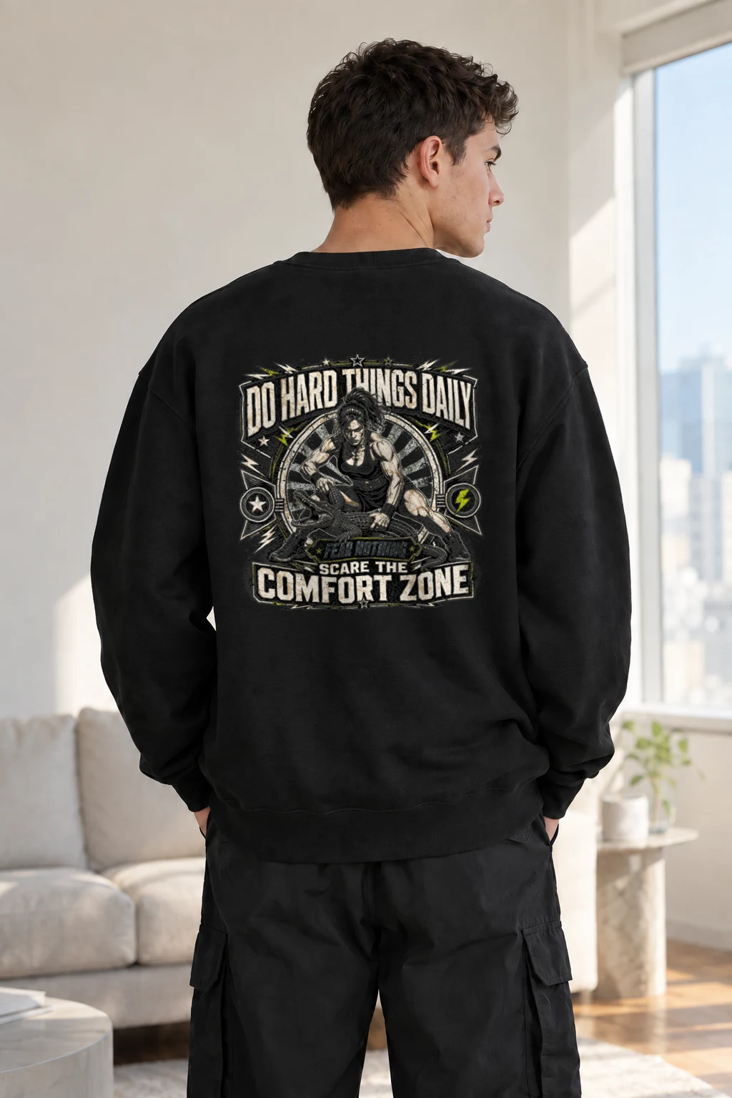 "Do Hard Things Daily" Heavy Blend Unisex Crewneck Sweatshirt | Gildan 18000