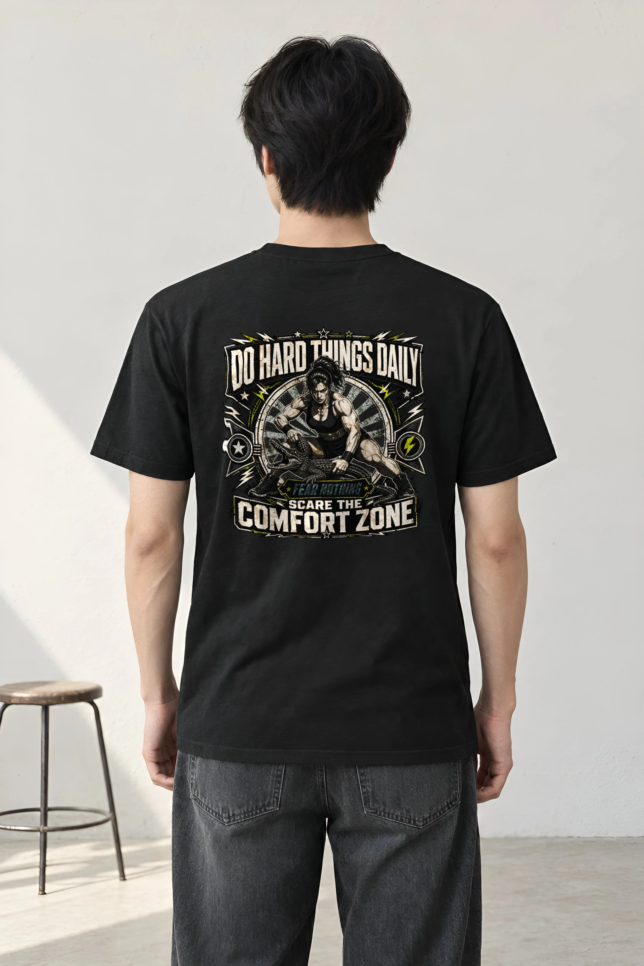 "Do Hard Things Daily" Heavyweight Unisex Crewneck T-shirt