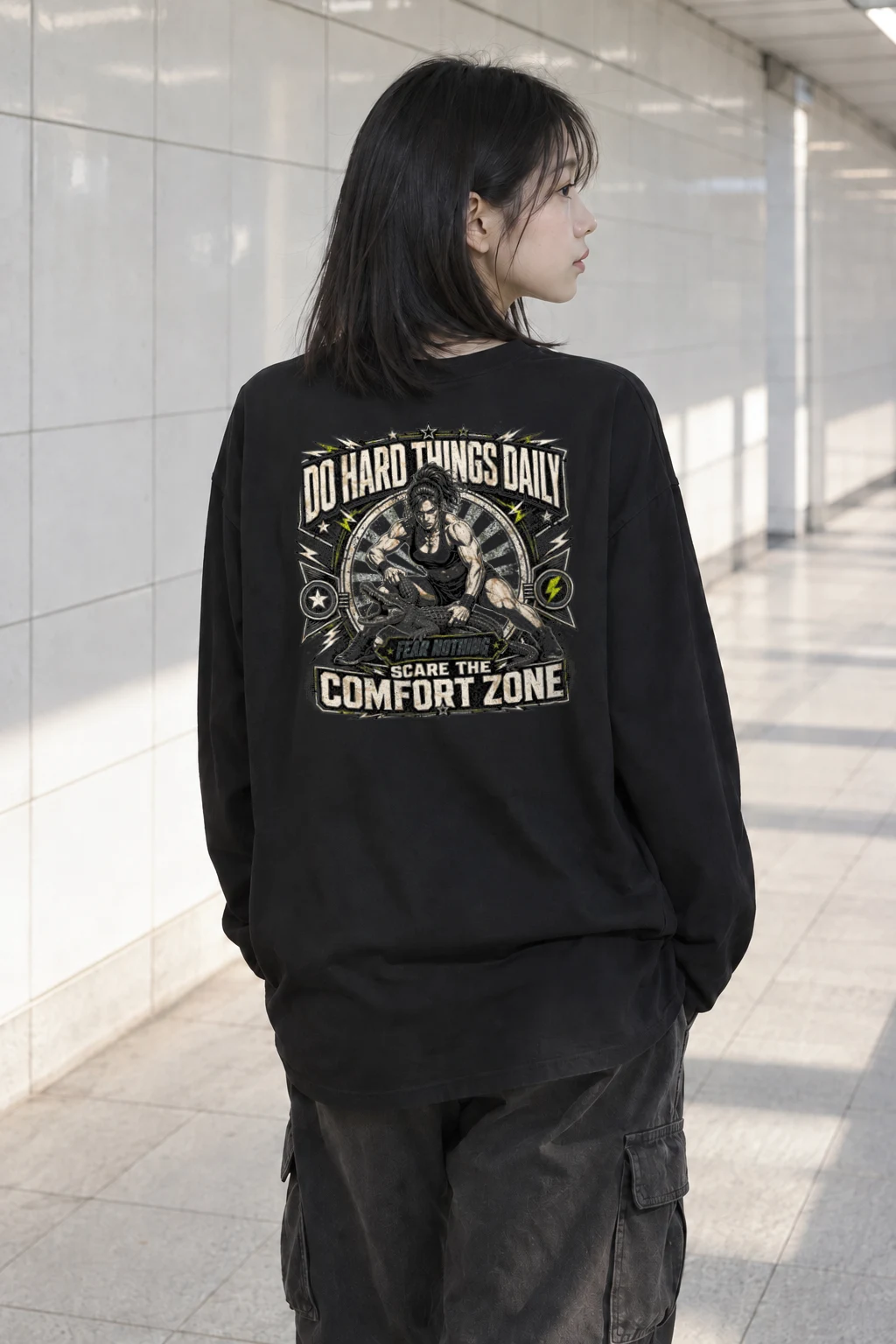 "Do Hard Things Daily" Unisex Longsleeve T-shirt | Gildan 2400