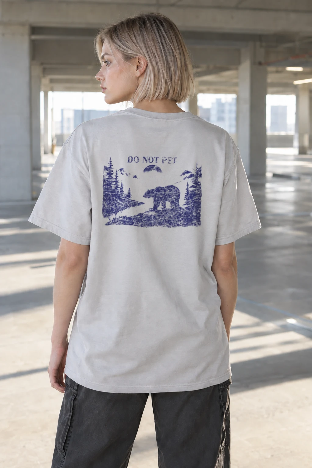"Do Not Pet Bear" Heavyweight Unisex Crewneck T-shirt | Gildan 5000