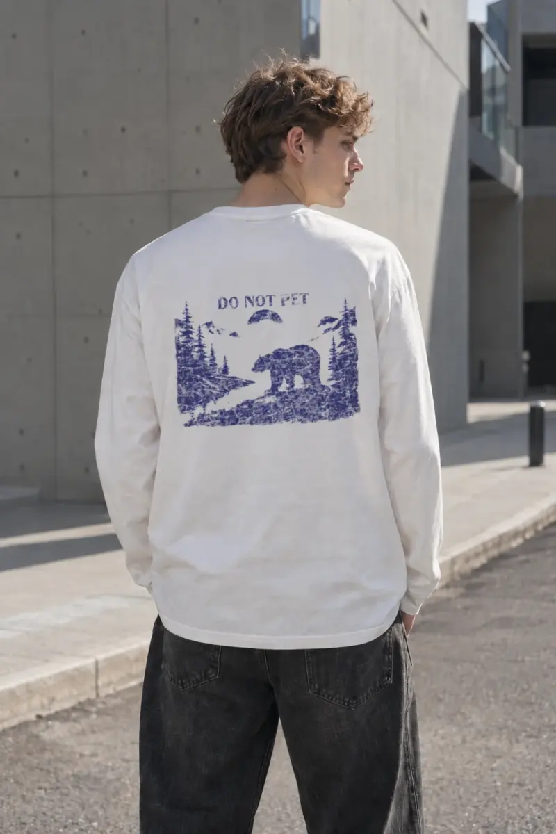 "Do Not Pet Bear" Unisex Longsleeve T-shirt | Gildan 2400