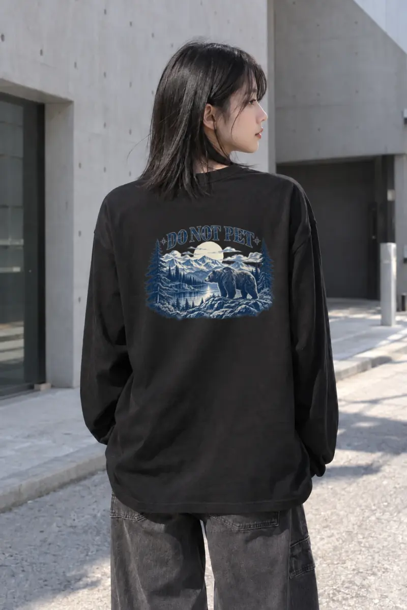 "Do Not Pet Bear" Unisex Longsleeve T-shirt | Gildan 2400