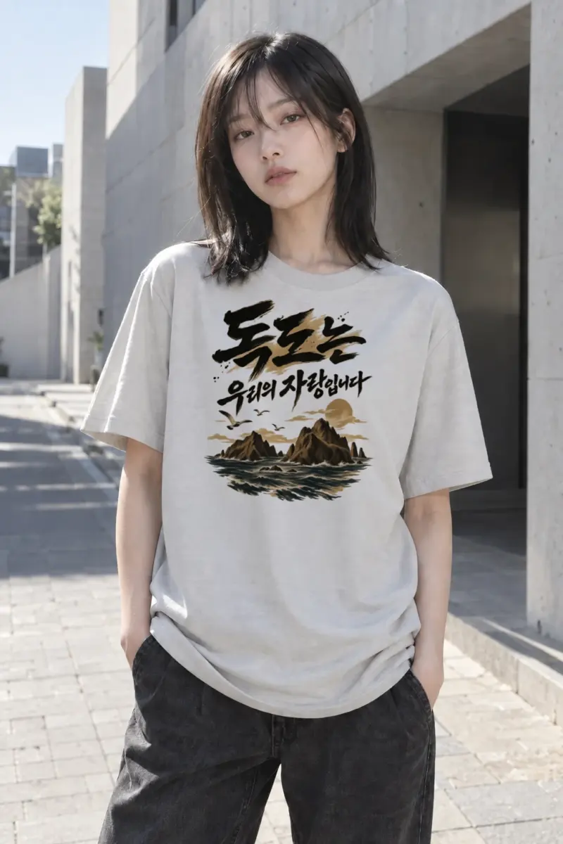 "Dokdo Is Our Pride" Heavyweight Unisex Crewneck T-shirt | Gildan 5000