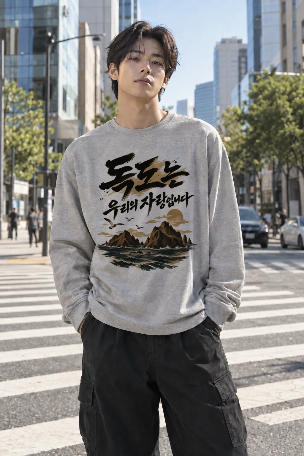 "Dokdo Island Pride" Unisex Longsleeve T-shirt | Gildan 2400