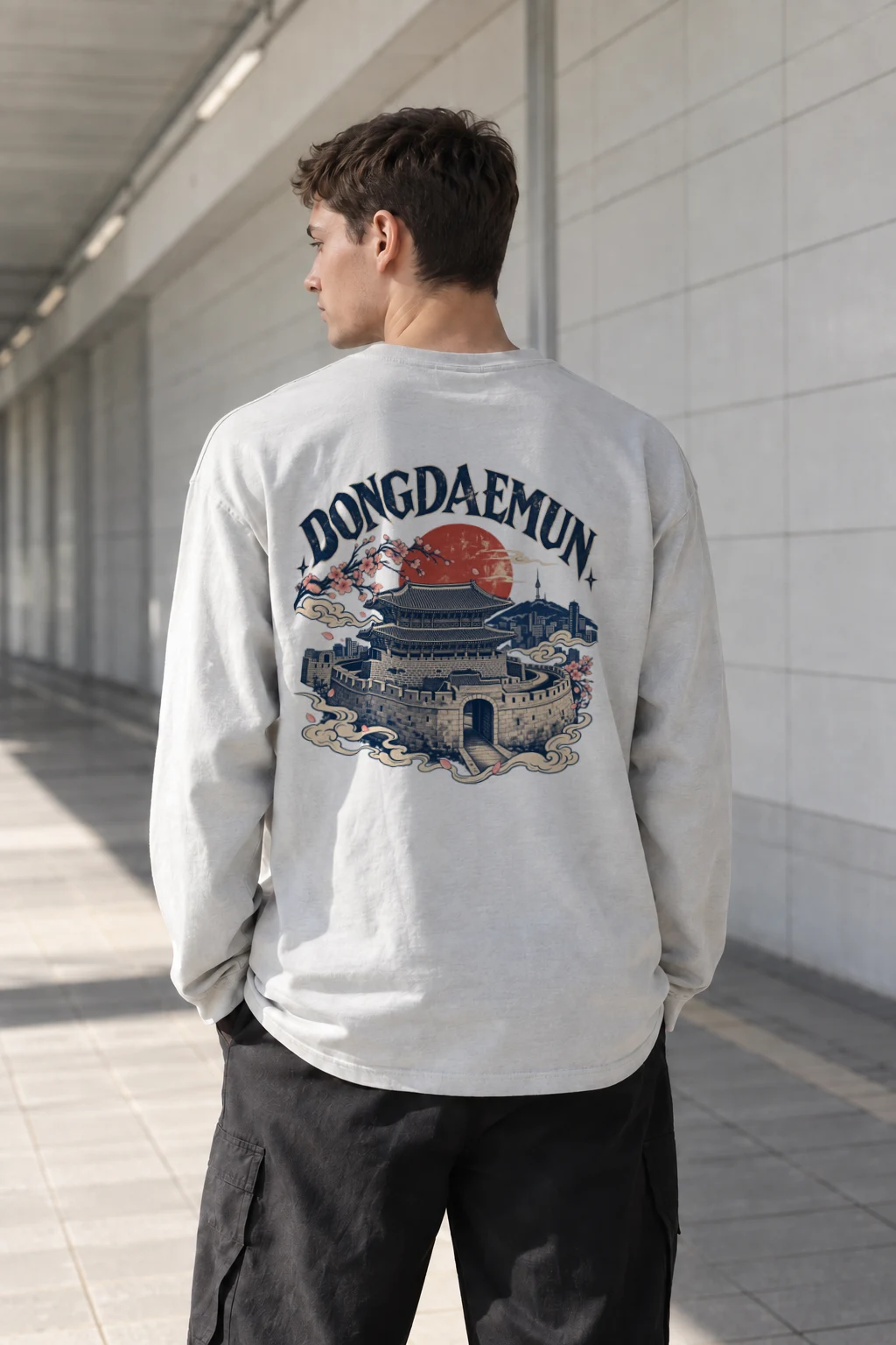 "Dongdaemun Night Bloom" Unisex Longsleeve T-shirt | Gildan 2400