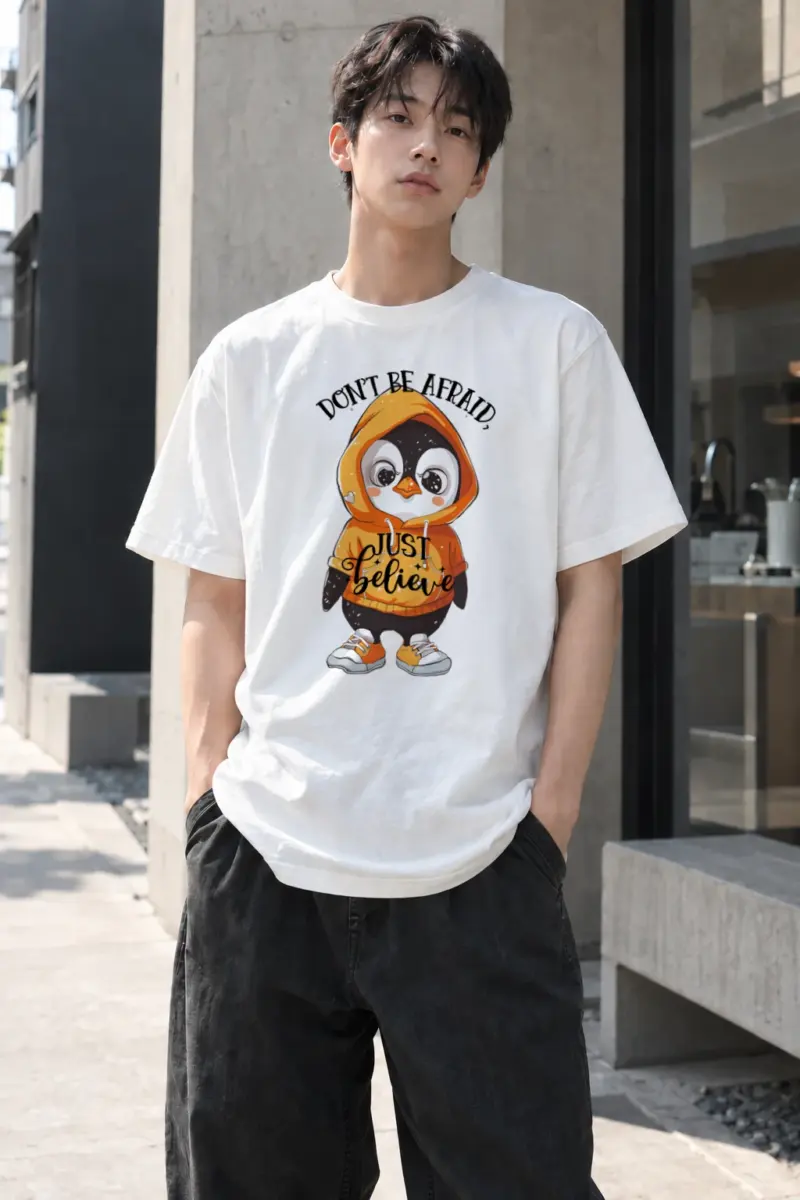 "Don't Be Afraid, Just Believe" Heavyweight Unisex Crewneck T-shirt | Gildan 5000
