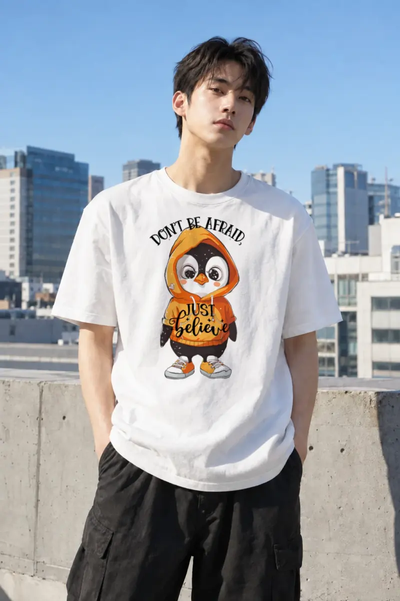 "Don't Be Afraid, Just Believe" Heavyweight Unisex Crewneck T-shirt | Gildan 5000