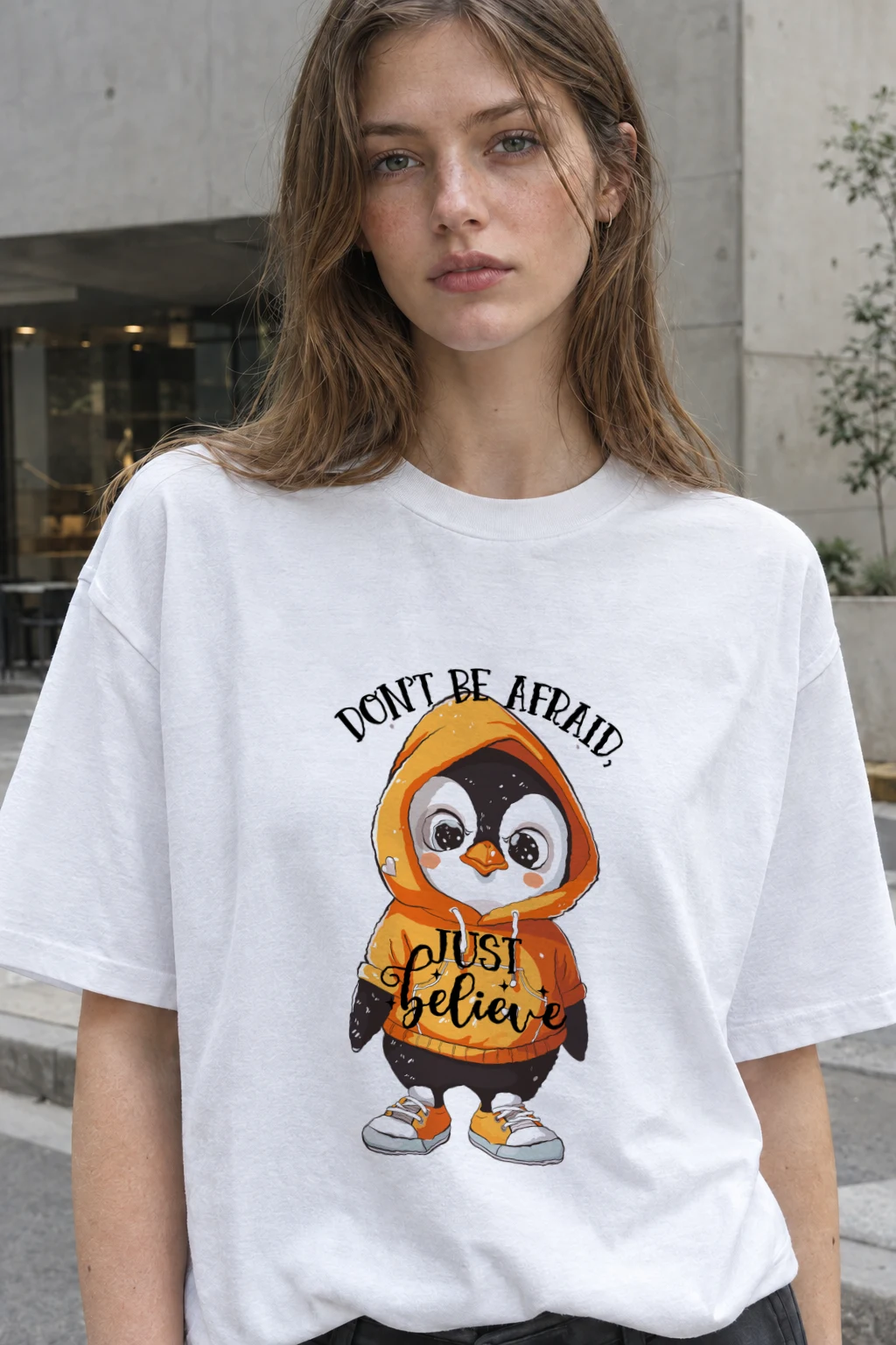 "Don't Be Afraid, Just Believe" Heavyweight Unisex Crewneck T-shirt | Gildan 5000