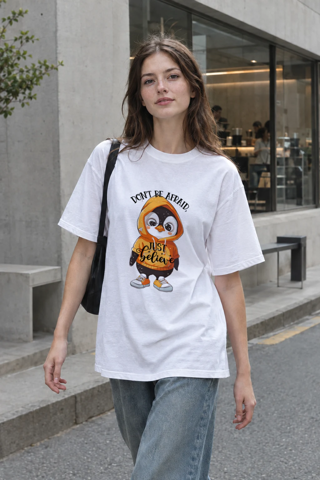 "Don't Be Afraid, Just Believe" Heavyweight Unisex Crewneck T-shirt | Gildan 5000