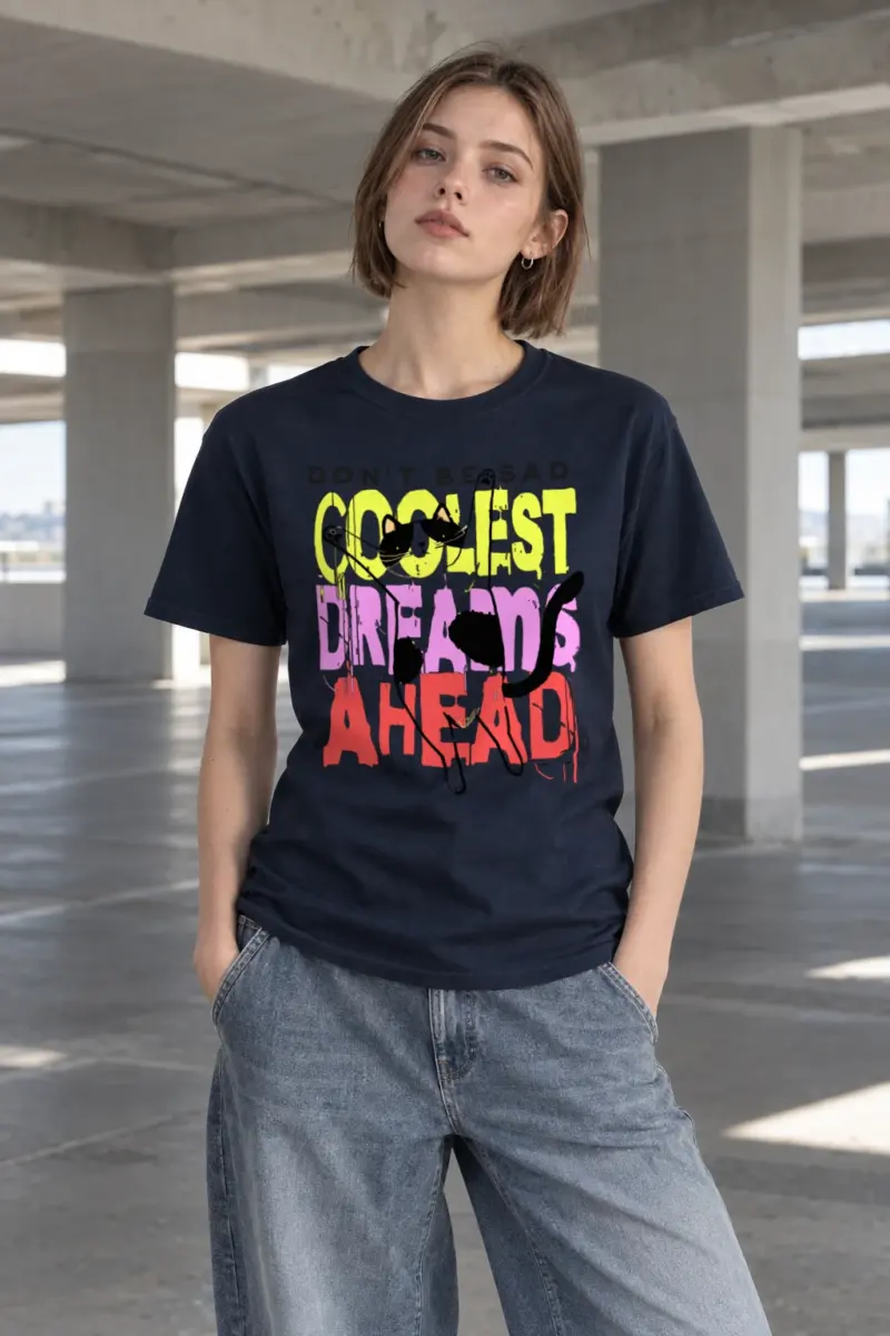 "Don't Be Sad Cat" Heavyweight Unisex Crewneck T-shirt