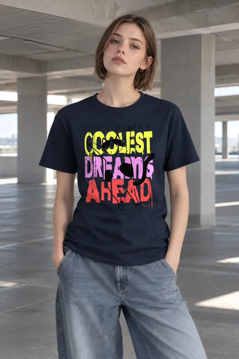 "Don't Be Sad Cat" Heavyweight Unisex Crewneck T-shirt