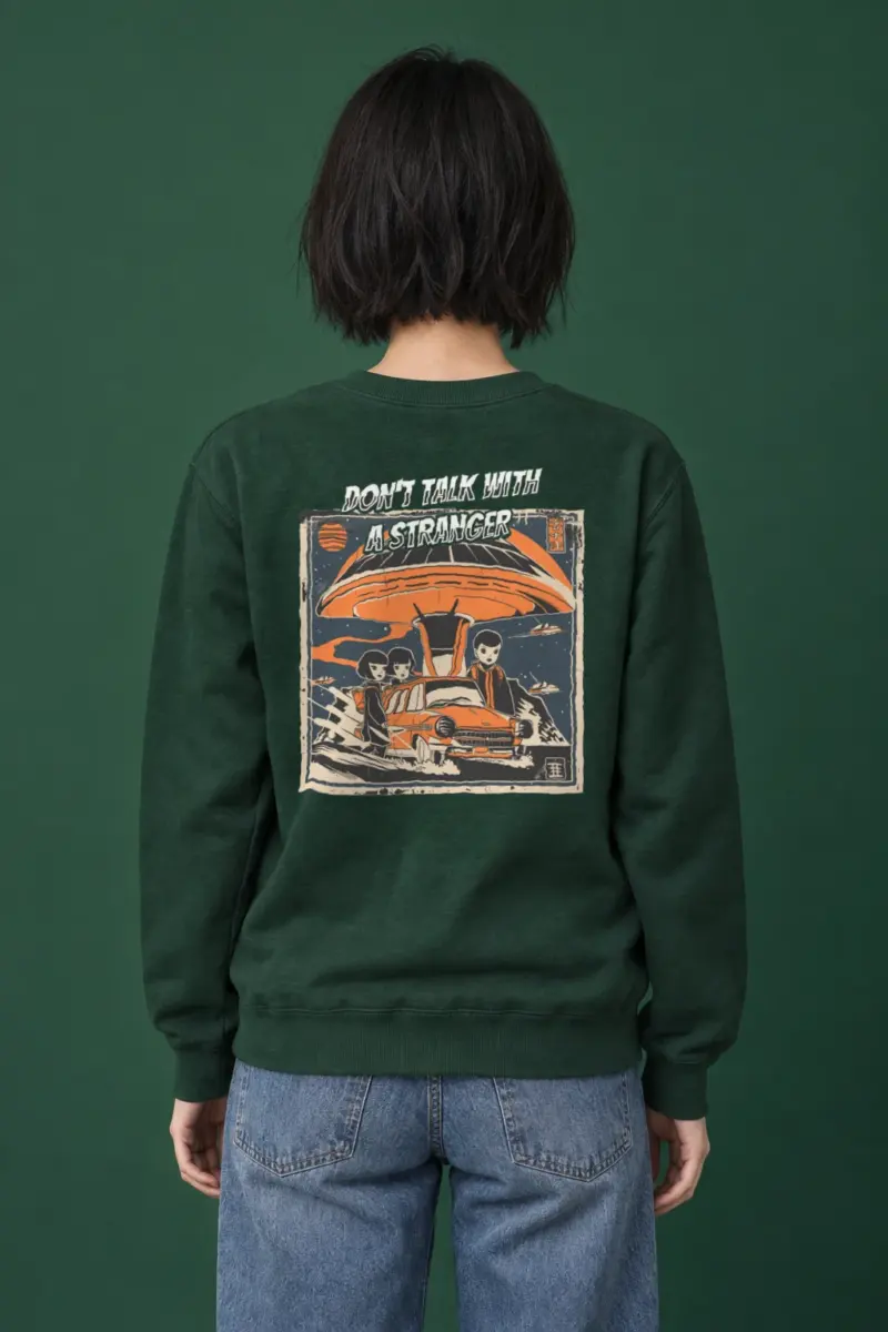 "Don't Talk With A Stranger" Heavy Blend Unisex Crewneck Sweatshirt | Gildan 18000