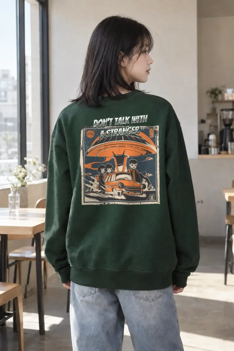 "Don't Talk With A Stranger" Heavy Blend Unisex Crewneck Sweatshirt | Gildan 18000